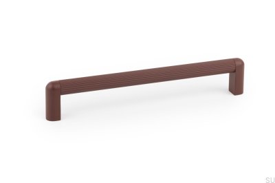 Poignée de meuble oblongue Riss Mini 192 Aluminium Rouge