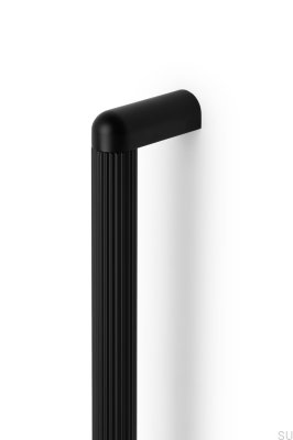 Poignée de meuble oblongue Riss Big 480, aluminium, noir mat