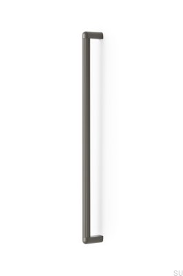 Poignée de meuble oblongue Riss Big 480, gris aluminium