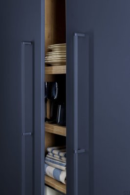 Poignée de meuble oblongue Riss Big 480 Aluminium Bleu