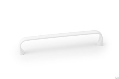 Poignée de meuble oblongue Miig 160, métal, blanc mat