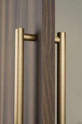 Poignée de meuble allongée simple face Moon Big 384, couleur or brossé Cava