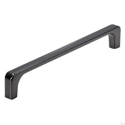Poignée de meuble oblongue 2563 160 Noir Chrome Poli