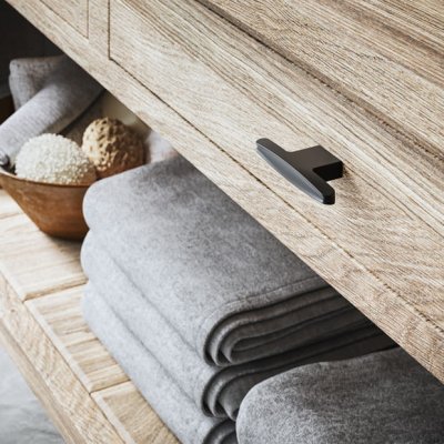 Bouton de meuble T-Bar 2570 16 Métal, Noir Mat