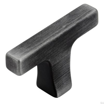 T-Bar 2562 48 Bouton de meuble en métal brossé noir