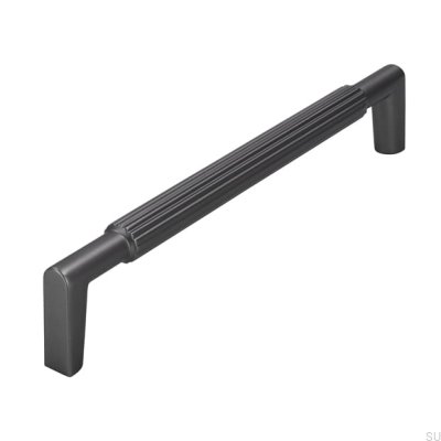 Poignée de meuble oblongue 2593 160 Chrome Noir Mat