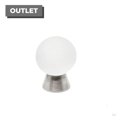 Bouton de meuble Kristall Cristal mat Nickel brossé