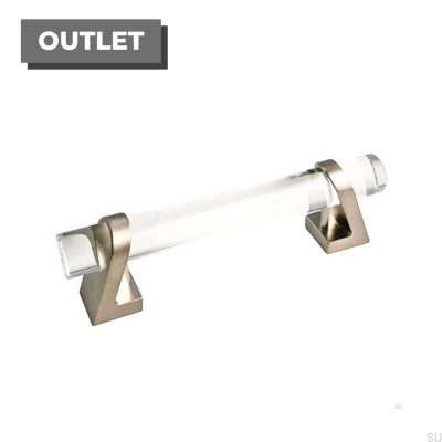 Poignée de meuble allongée Kristall 96 Crystal Nickel brossé