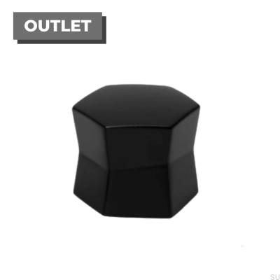 Bouton de meuble Coffee Pot, métal, noir