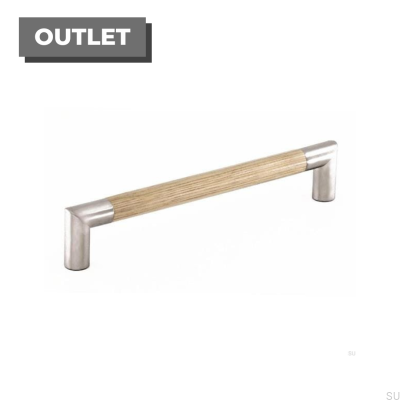 Poignée de meuble oblongue 7623 192 Argent avec Bois de Chêne