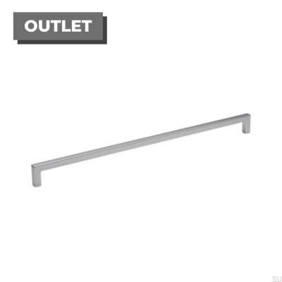 Poignée de meuble allongée 0143 492 Silver Brushed (aspect inox)
