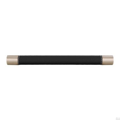 Poignée de meuble oblongue H170 192 Métal et Cuir Noir
