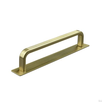 Poignée de meuble longitudinale Gardone 160 Stripe Brushed Gold avec rondelle