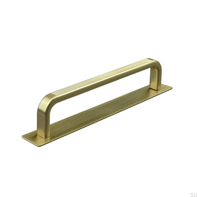 Poignée de meuble longitudinale Gardone 160 Stripe Brushed Gold avec rondelle