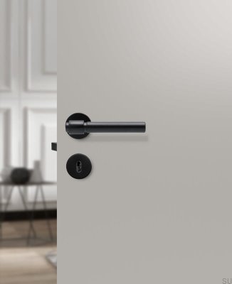 Poignée de porte scandinave standard Helix 200 en métal noir uni