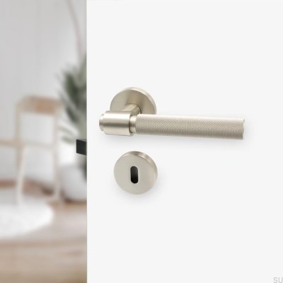 Poignée de porte Helix 200, métal, argent, serrure modulaire