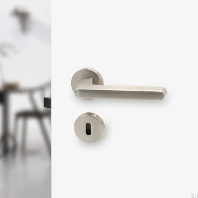 Poignée de porte Tavira 30 argent brossé, serrure modulaire