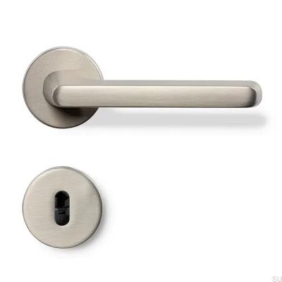 Poignée de porte Tavira 30 argent brossé, serrure modulaire