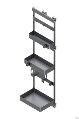 Armoire de nettoyage Deluxe droite, gris foncé