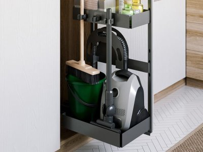 Armoire de nettoyage Deluxe gauche, gris foncé