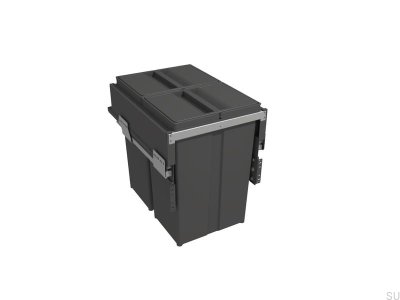 Poubelle de recyclage Wide 400, gris foncé