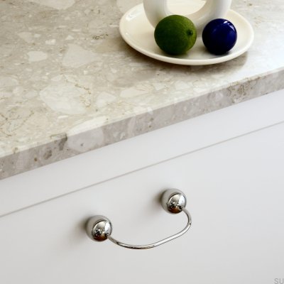 Poignée de meuble allongée 10 96 Laiton Chrome