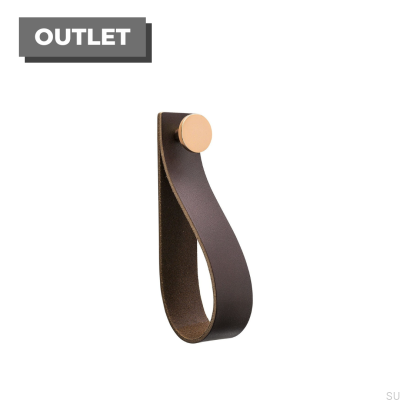 Support mural Loop Strap cuir marron avec cuivre