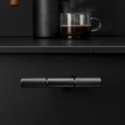 Bouton de meuble noir brossé en aluminium T-Bar Point