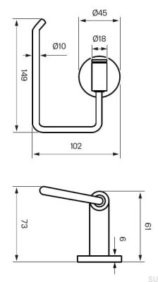 Porte-papier toilette TA235 Laiton Noir Mat