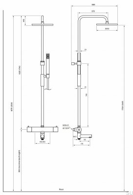 Ensemble de douche TVM2200-150 en laiton miel doré