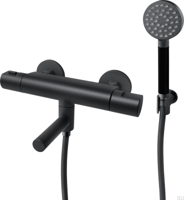 Robinet de baignoire thermostatique mural ARM026-150 Laiton Noir Mat