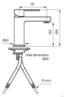 Robinet de lavabo RIN071, laiton chromé