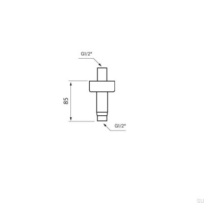 Bras de douche de plafond FL271-085 Laiton Noir Chrome