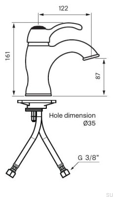 Robinet de lavabo FA071, laiton chromé