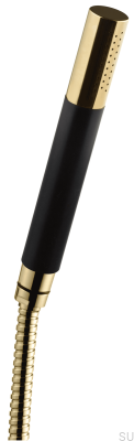 Pommeau de douche avec flexible DSO14090 Laiton Miel Or avec Noir