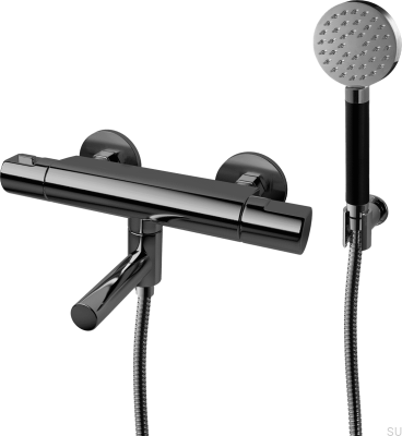 Robinet de baignoire thermostatique mural ARM026-150 Laiton Noir Chrome