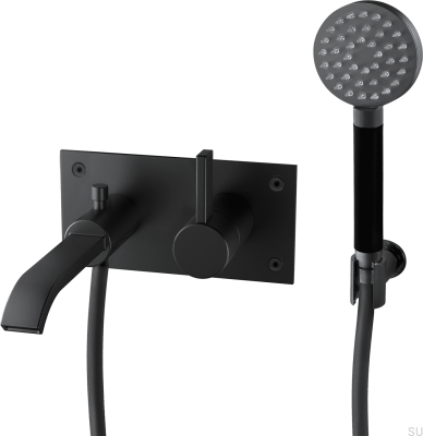 Robinet de baignoire thermostatique mural ARM036, Laiton Noir Mat