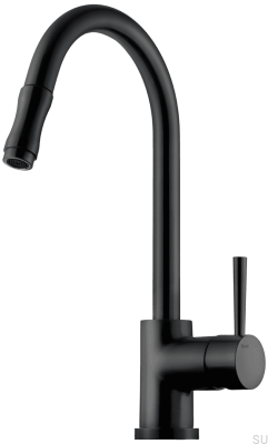 Robinet de cuisine avec bec extractible EVO185, Laiton Noir Mat