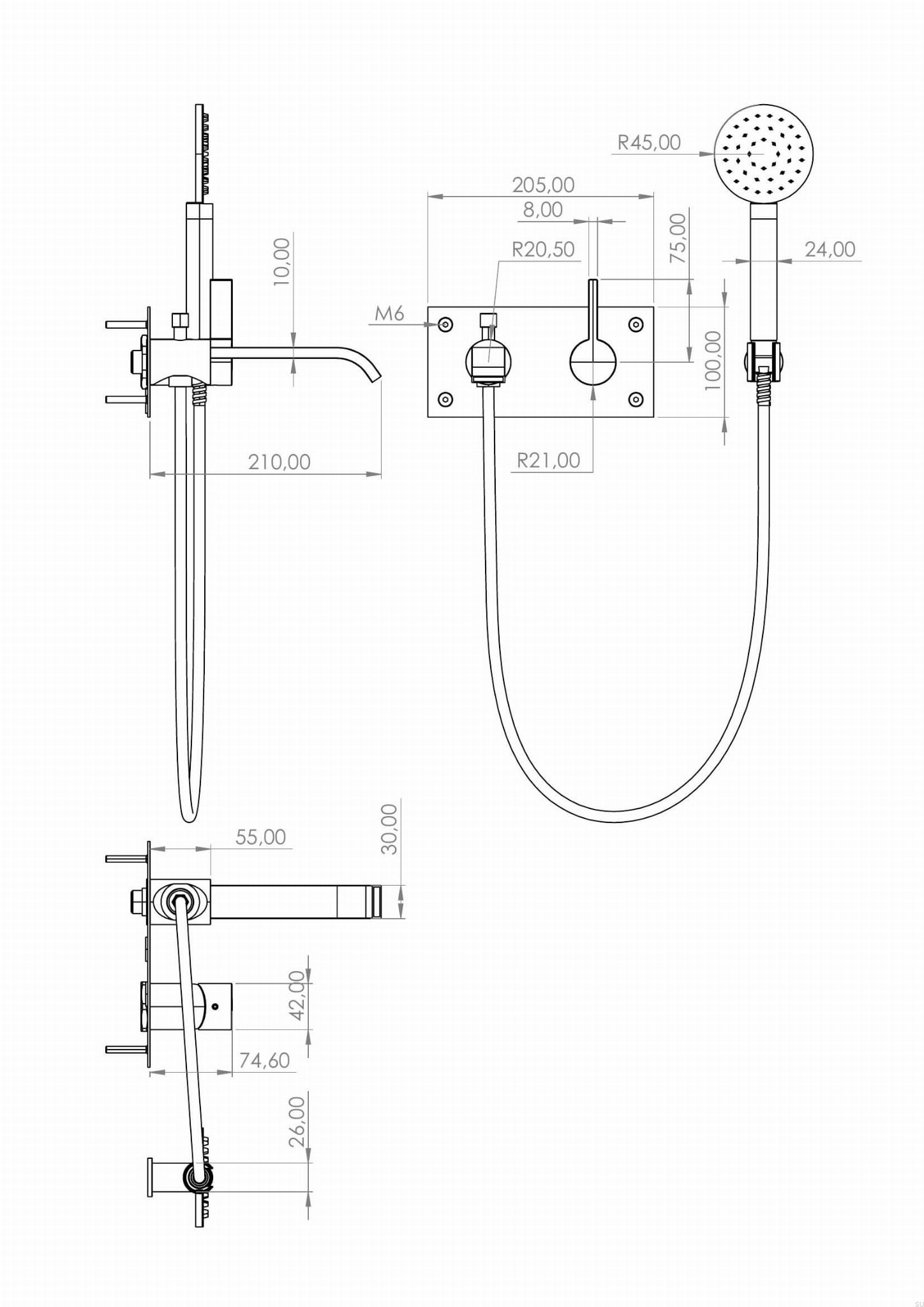 9426766--Bateria-Wannowa-Ścienna-Termostatyczna-ARM036-Mosiężna-Polerowana-Nielakierowana-z-Czarnym-Tapwell-Skandynawskie-Uchwyty_3