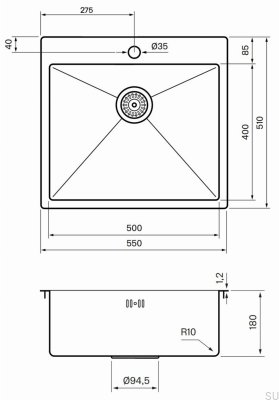Évier de cuisine Diskho 5540 Acier Noir Mat PVD