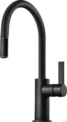 Robinet de cuisine avec bec extractible ARM375 Laiton Noir Mat
