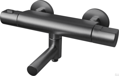 Robinet de baignoire thermostatique mural ARM022-150 Laiton Noir Chrome Brossé