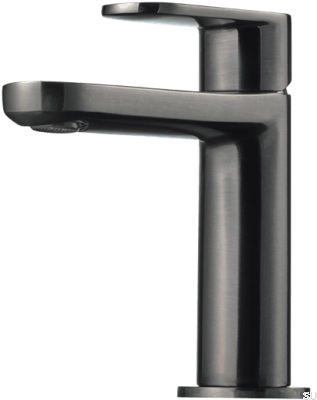 Robinet de lavabo CA071, laiton, noir, chrome brossé