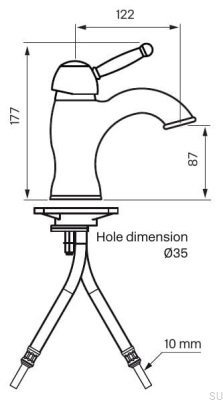 Robinet de lavabo GI071, laiton poli, non peint