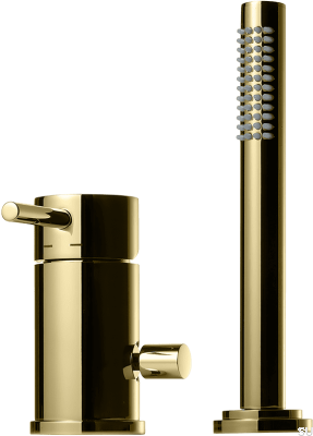 Robinet de baignoire avec pomme de douche BI048, Laiton Or Miel
