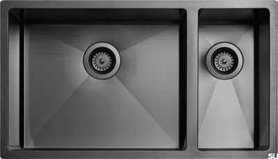 Évier de cuisine Diskho 7040 Acier Noir Chrome PVD