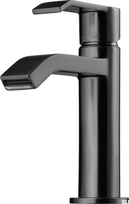 Robinet de lavabo VIC071, laiton, noir, chrome brossé
