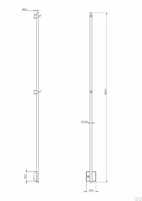 Radiateur de salle de bain TW1500-85 Acier Miel Or PVD