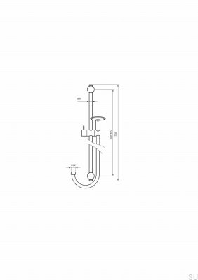 Barre de douche Jet avec support mural réglable ZSAL118 Laiton chromé