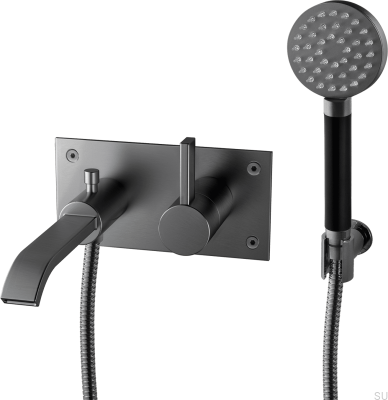 Robinet de baignoire thermostatique mural ARM036 Laiton Noir Chrome Brossé